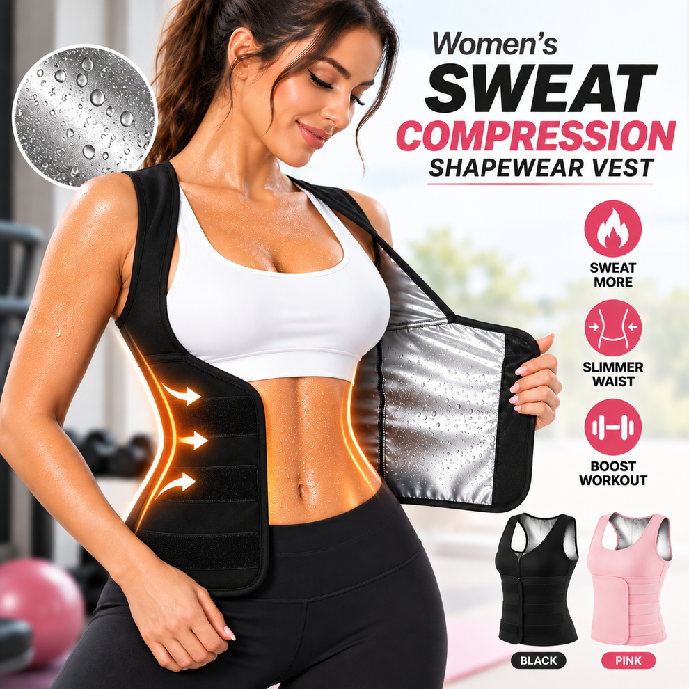 🌸 Women's Sweat Compression Shapewear Vest – Tummy Control & Sculpting Fit 🏃‍➡️🏋️‍♀️