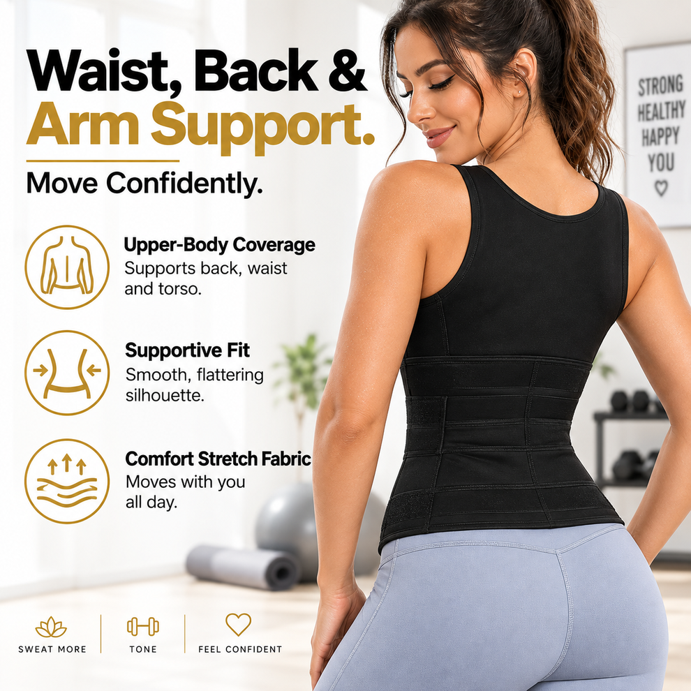 🌸 Women's Sweat Compression Shapewear Vest – Tummy Control & Sculpting Fit 🏃‍➡️🏋️‍♀️