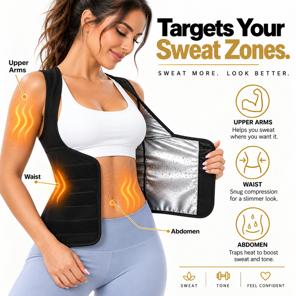 🌸 Women's Sweat Compression Shapewear Vest – Tummy Control & Sculpting Fit 🏃‍➡️🏋️‍♀️