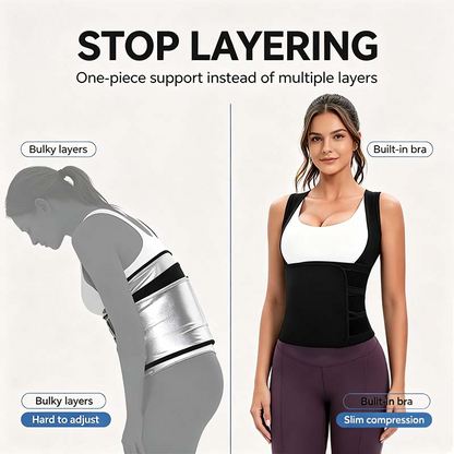 🌸 Women's Sweat Compression Shapewear Vest – Tummy Control & Sculpting Fit 🏃‍➡️🏋️‍♀️